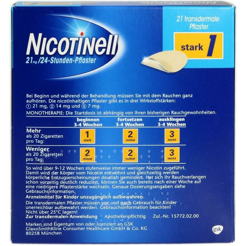 NICOTINELL 21 mg/24-Stunden-Pflaster 52,5mg