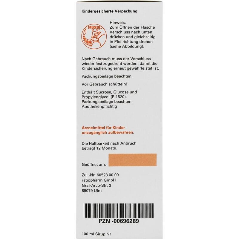 IBU-RATIOPHARM Fiebersaft für Kinder 40 mg/ml