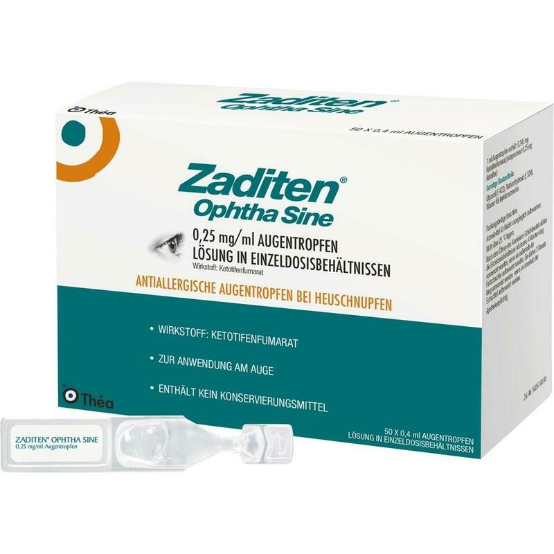 ZADITEN ophtha sine 0,25 mg/ml Augentr.Einzeldos.