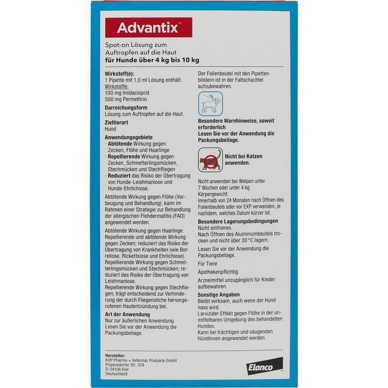 ADVANTIX Spot-on Lsg.z.Auftr.a.d.H.f.Hund 4-10 kg