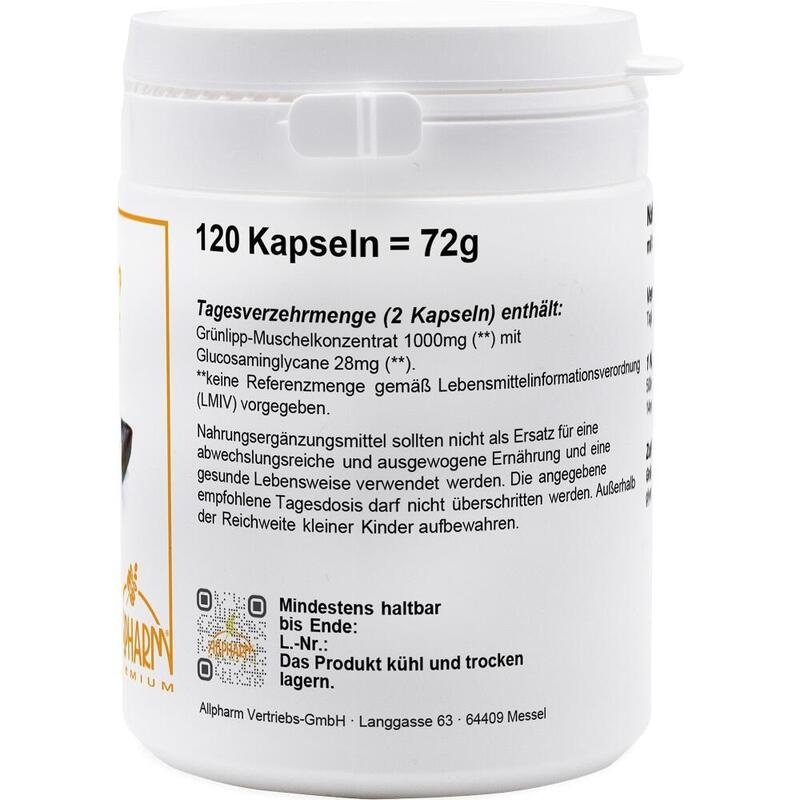 GRÜNLIPPMUSCHEL KONZENTRAT 500 mg Kapseln