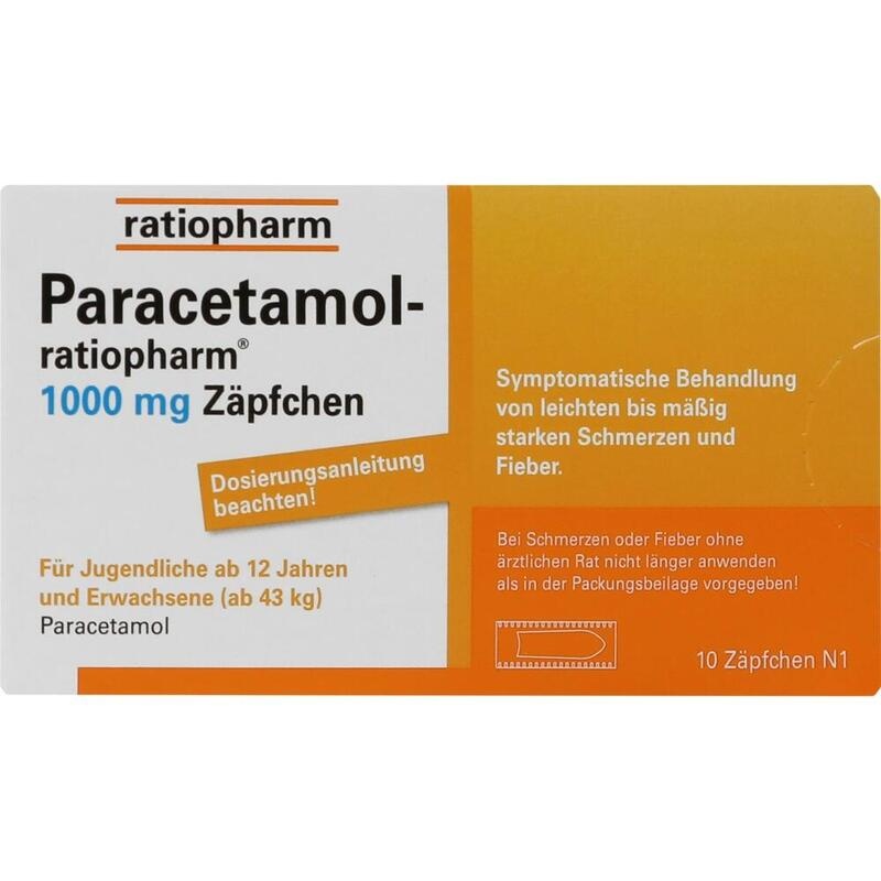 PARACETAMOL-ratiopharm 1.000 mg Zäpfchen