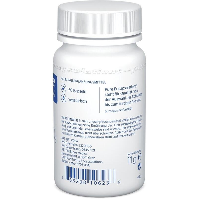 PURE ENCAPSULATIONS Vitamin D3 400 I.E. Kapseln