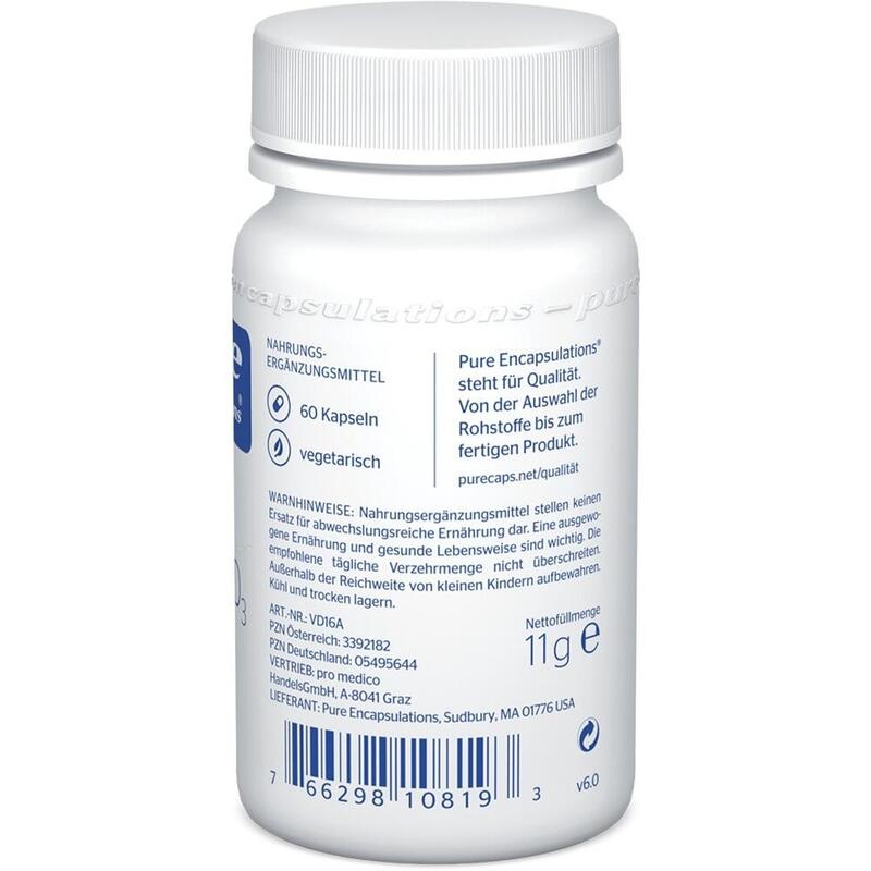 PURE ENCAPSULATIONS Vitamin D3 1000 I.E. Kapseln