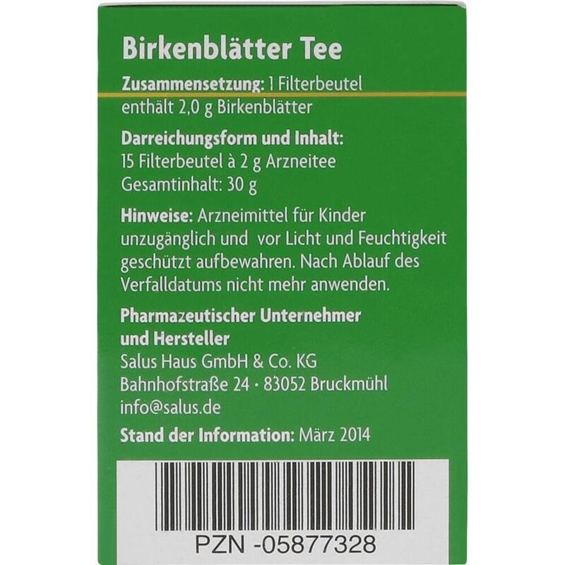 BIRKENBLÄTTER Arzneitee Betulae folium Bio Salus