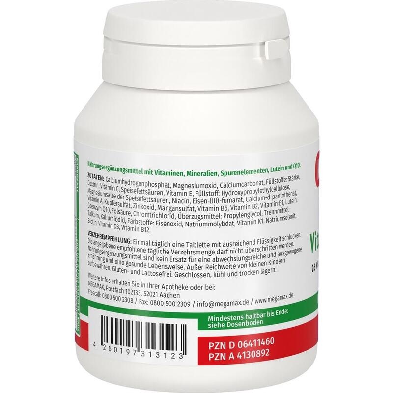MEGAMAX Vitamine A-Z+Q10+Lutein Tabletten