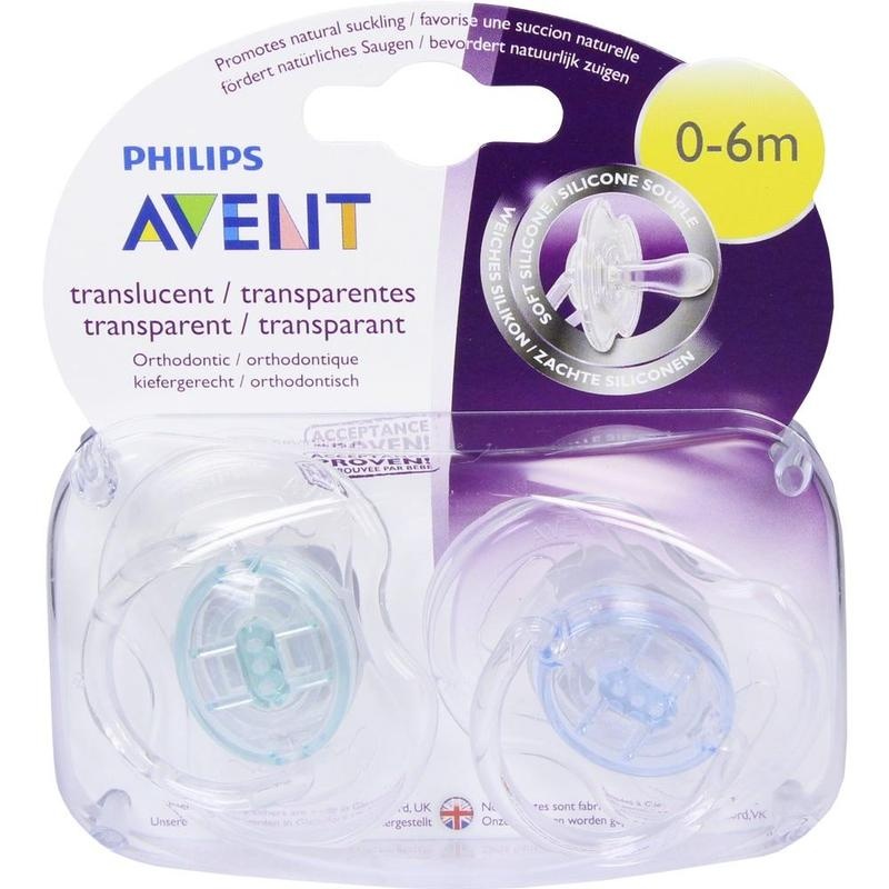 AVENT Schnuller durchsichtige Designs 0-6 Mon.