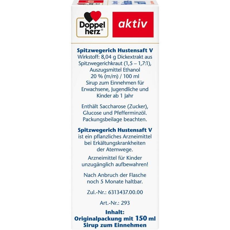DOPPELHERZ Spitzwegerich Hustensaft V
