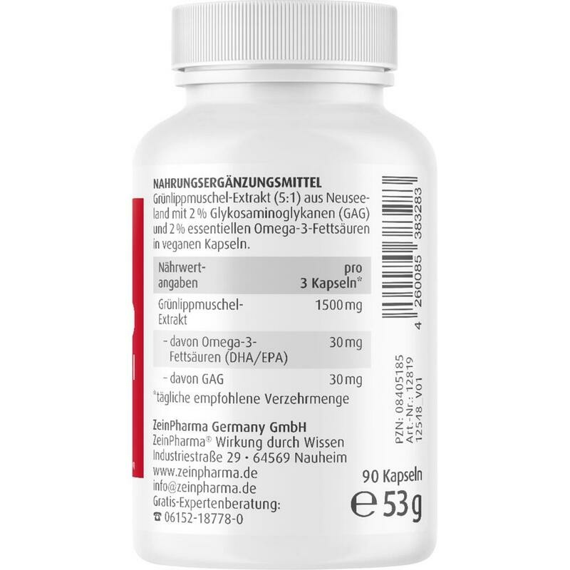 GRÜNLIPPMUSCHEL MIT 2% GAG u.27% Omega-3-Fettsäure