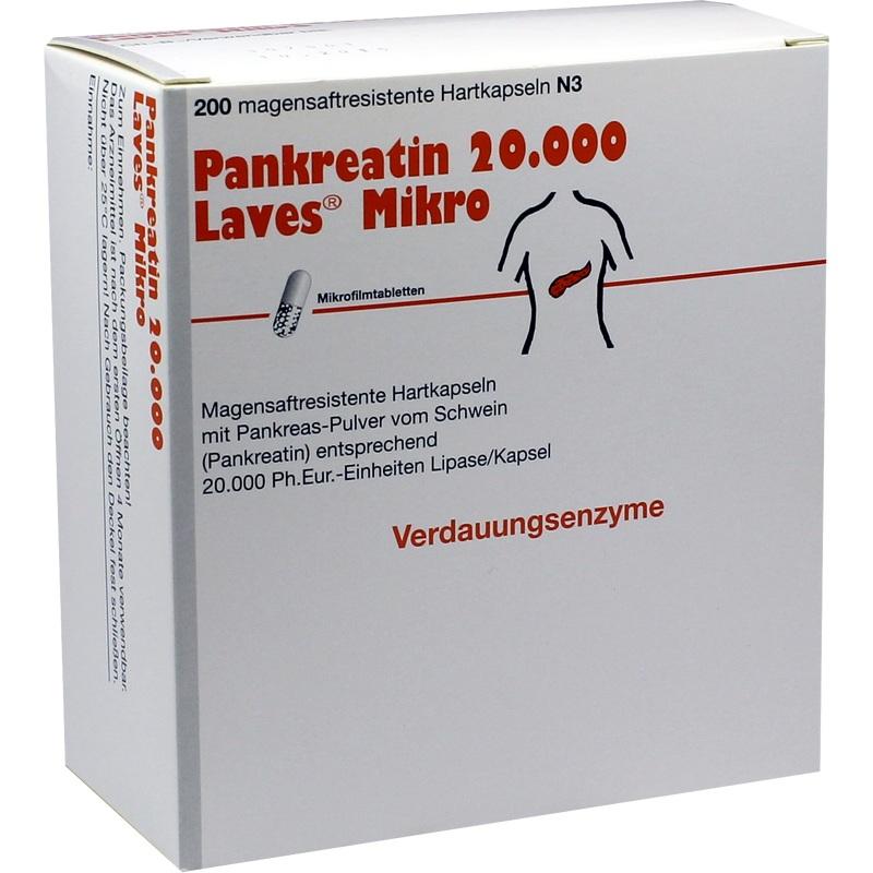 PANKREATIN 20.000 Laves Mikro magensaftr.Hartkaps.