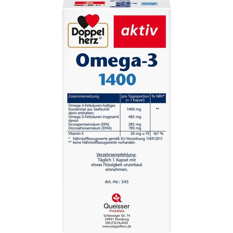 DOPPELHERZ Omega-3 1.400 Kapseln
