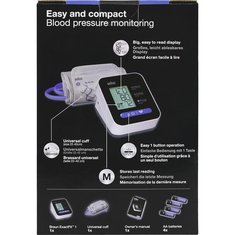 BRAUN BLUTDRUCKMESSGERÄT ExactFit1 Oberarm BUA5000