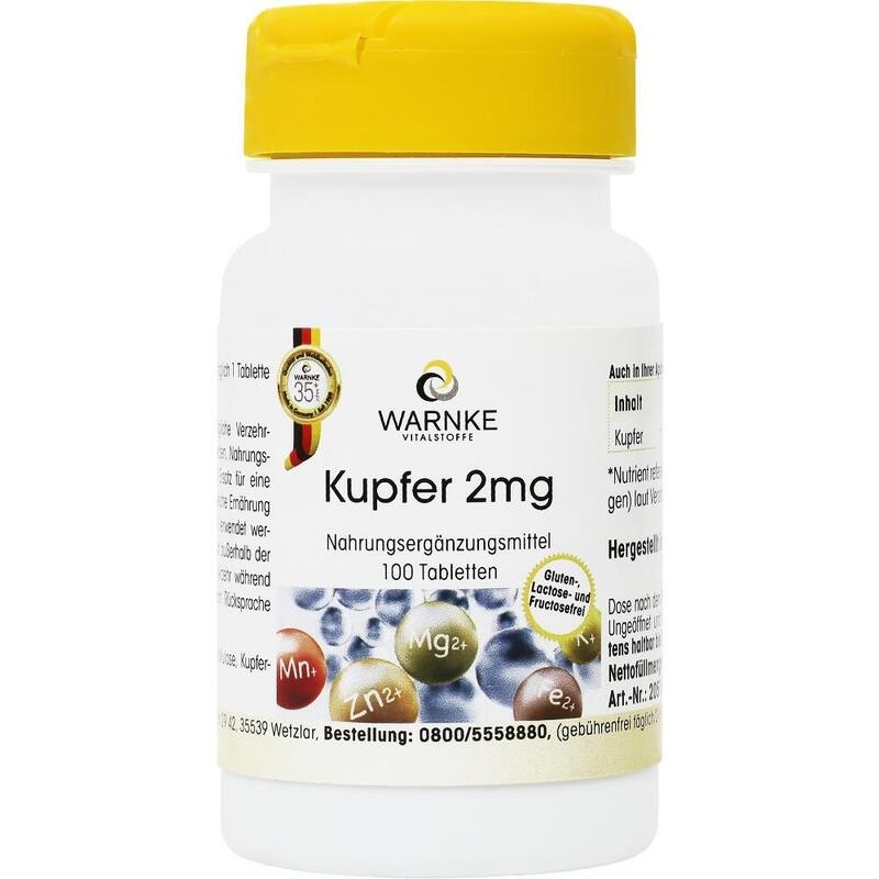 KUPFER 2 mg aus Kupfergluconat Tabletten