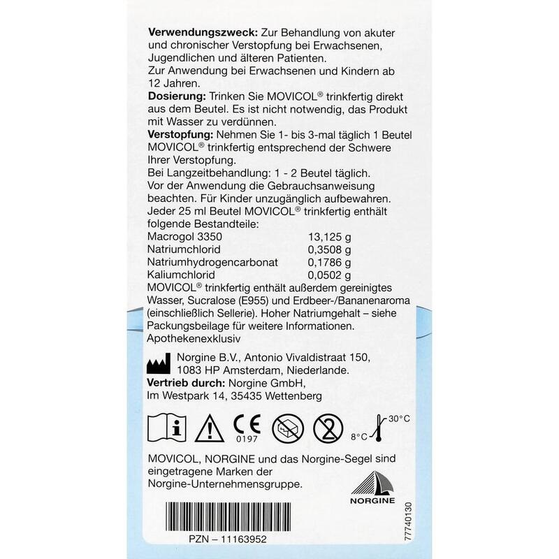 MOVICOL trinkfertig 25 ml Beutel Lsg.z.Einnehmen