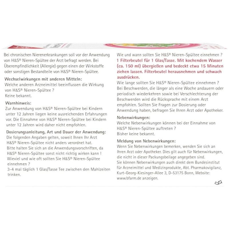 H&S Nieren-Spültee Filterbeutel