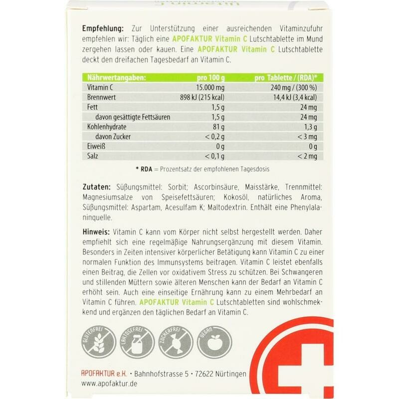 VITAMIN C 240 freefrom Apfelgeschmack Lutschtabl.
