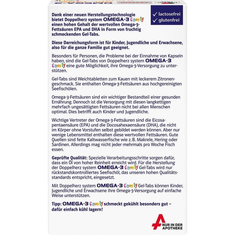 DOPPELHERZ Omega-3 Gel-Tabs family system