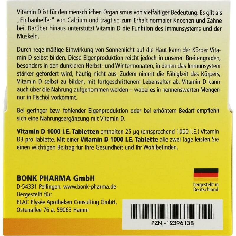GUTEN TAG Apotheke Vitamin D 1000 I.E. Tabletten