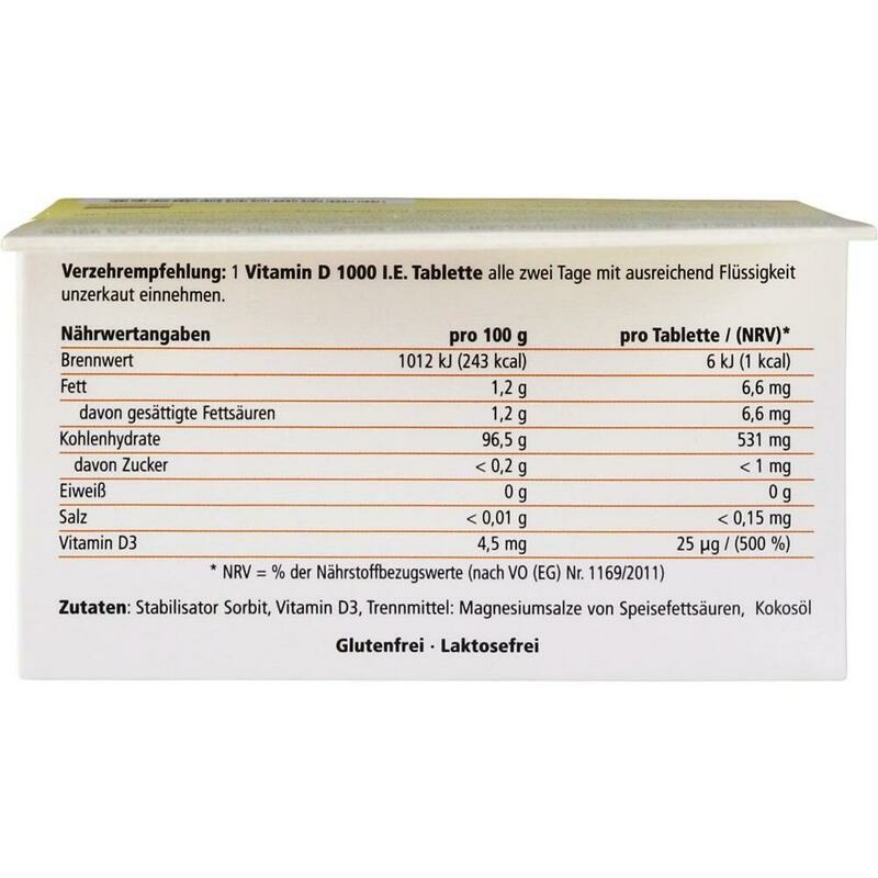 GUTEN TAG Apotheke Vitamin D 1000 I.E. Tabletten