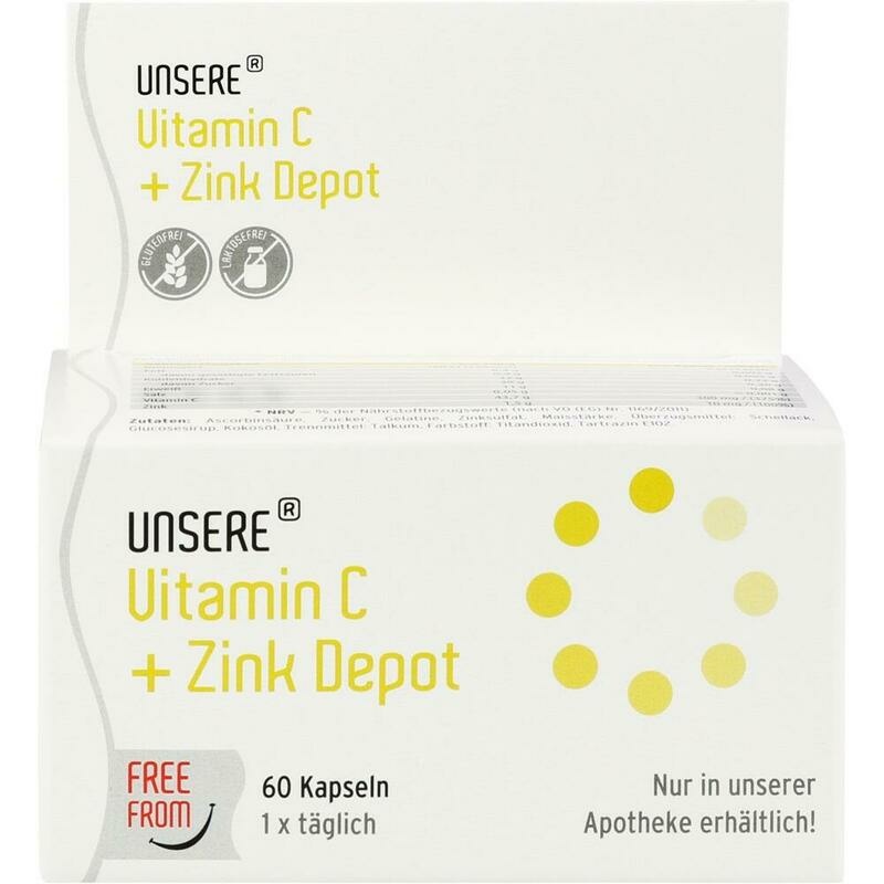 UNSERE Vitamin C/Zink 300/10 freefrom Kapseln