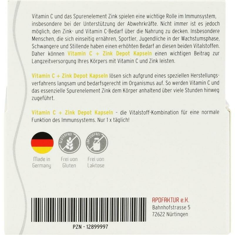 UNSERE Vitamin C/Zink 300/10 freefrom Kapseln