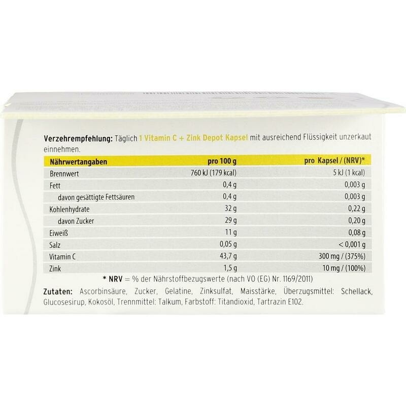 UNSERE Vitamin C/Zink 300/10 freefrom Kapseln