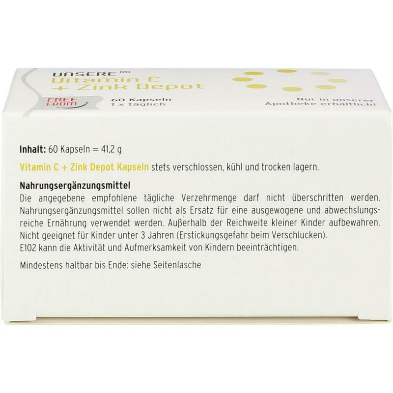 UNSERE Vitamin C/Zink 300/10 freefrom Kapseln