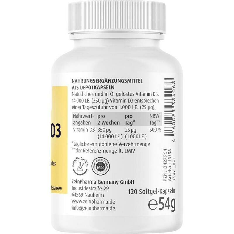 VITAMIN D3 14.000 I.E. Softgel-Kapseln ZeinPharma