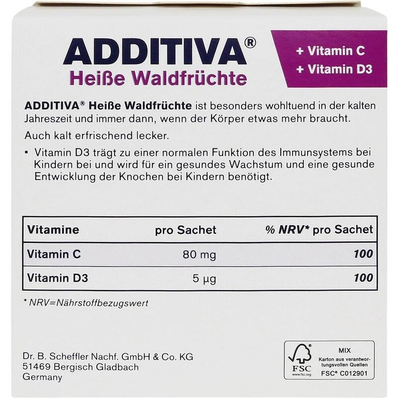 ADDITIVA heiße Waldfrüchte Pulver Sachets