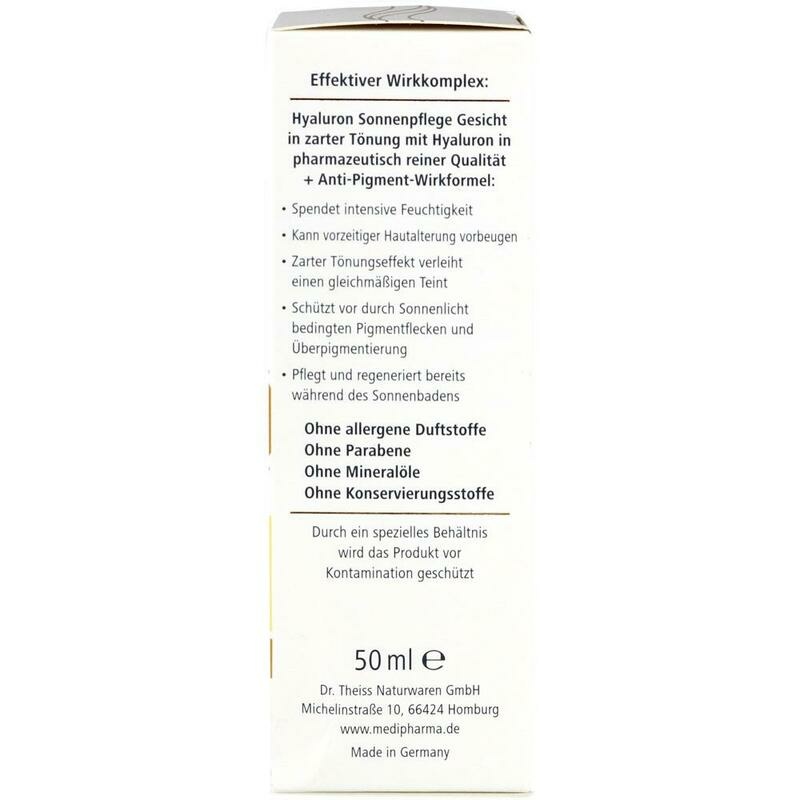 HYALURON SONNENPFLEGE Gesicht Creme LSF 50+ getönt
