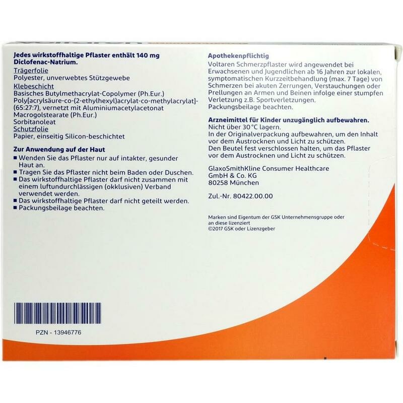 VOLTAREN Schmerzpflaster 140 mg wirkstoffh.Pflast.