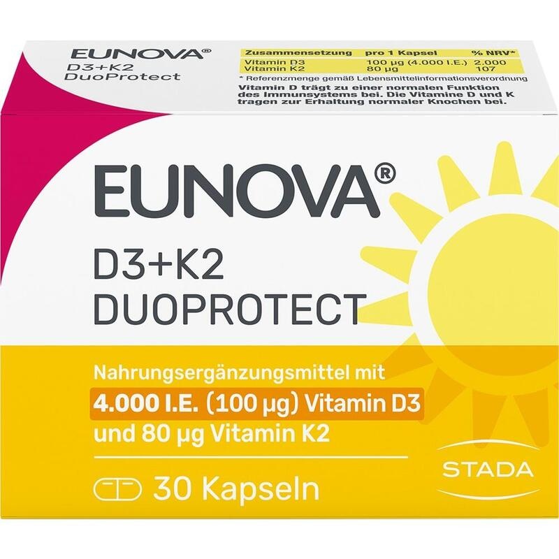 EUNOVA DuoProtect D3+K2 4000 I.E./80 μg Kapseln