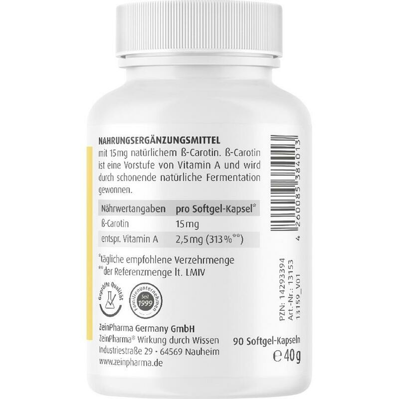 BETA CAROTIN NATURAL 15 mg Weichkapseln ZeinPharma