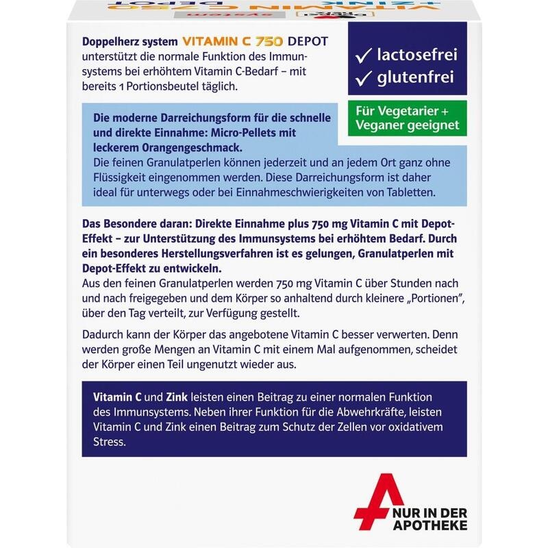 DOPPELHERZ Vitamin C 750 Depot system Pellets