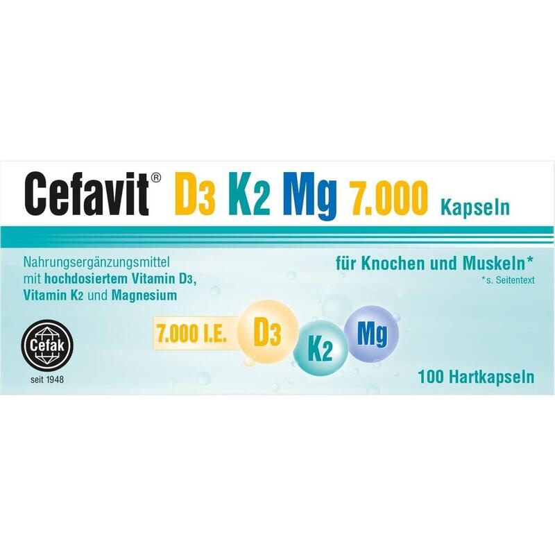 CEFAVIT D3 K2 Mg 7.000 I.E. Hartkapseln