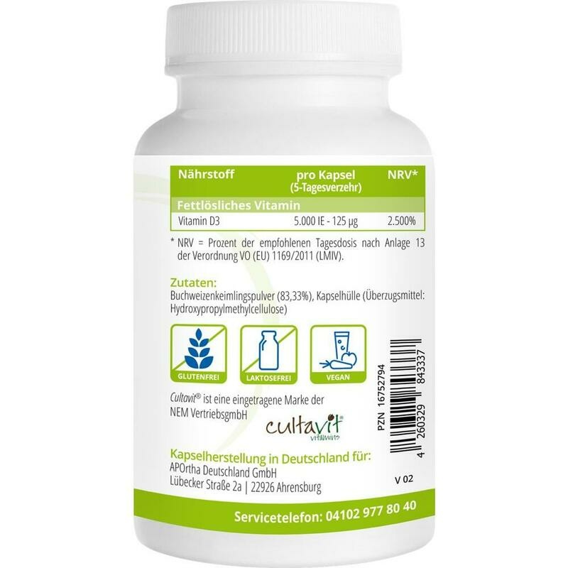 VITAMIN D3 5.000 I.E. vegan Kapseln