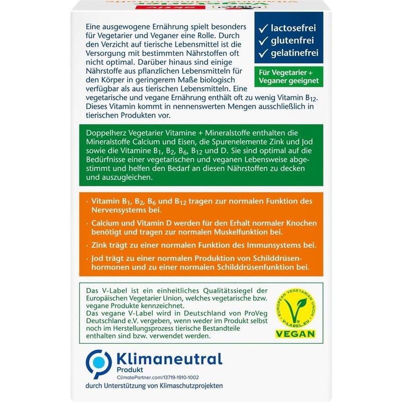DOPPELHERZ Vegetarier Vitamine+Mineralstoffe aktiv