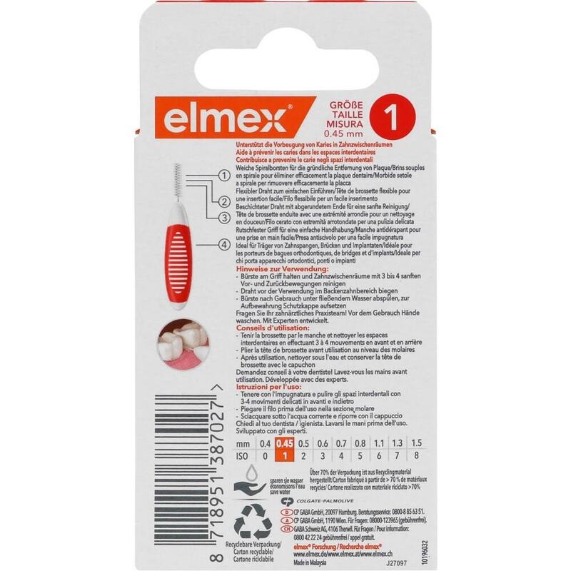 ELMEX Interdentalbürsten ISO Gr.1 0,45 mm orange