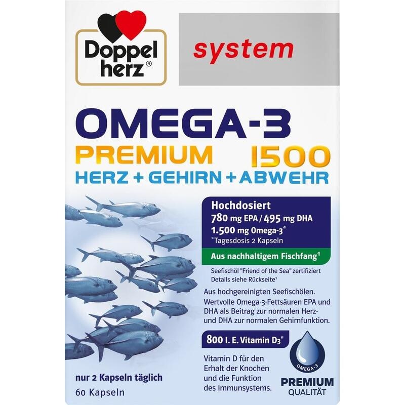 DOPPELHERZ Omega-3 Premium 1500 system Kapseln