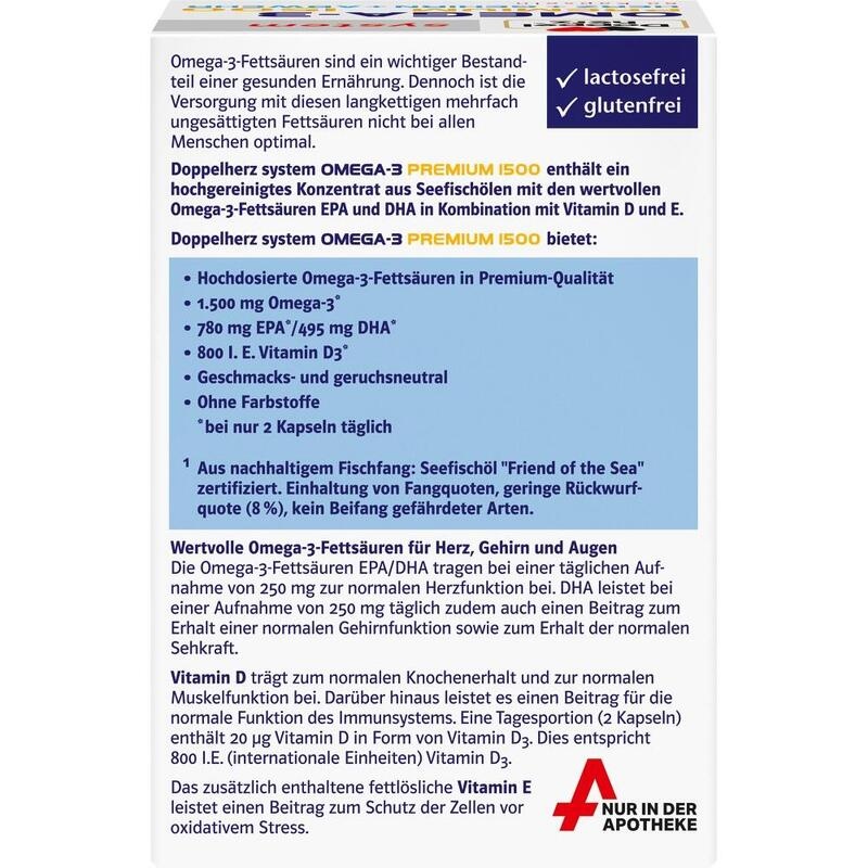 DOPPELHERZ Omega-3 Premium 1500 system Kapseln