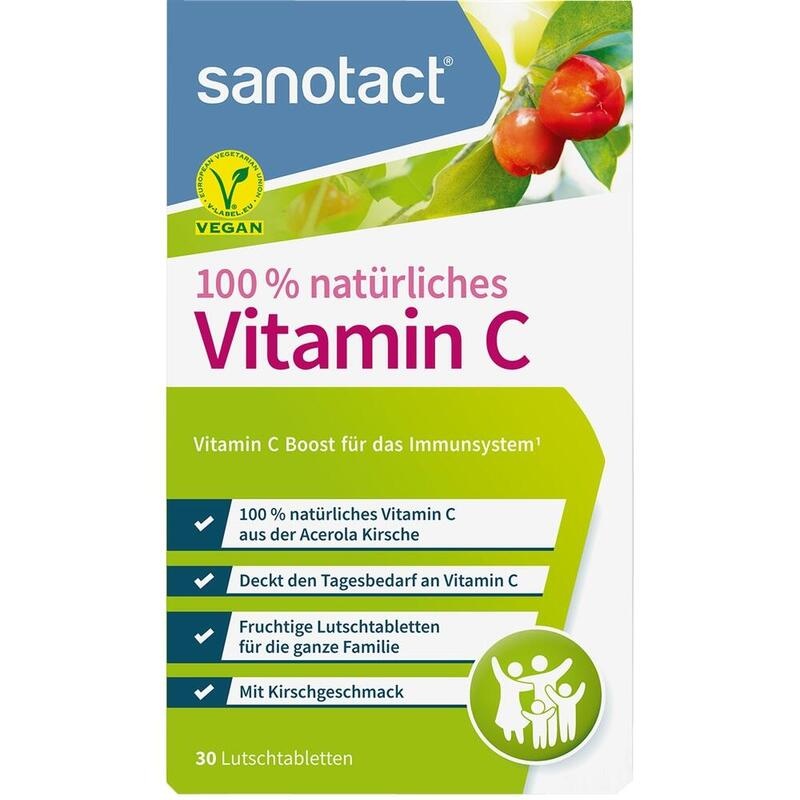 SANOTACT 100% natürliches Vitamin C Lutschtabl.