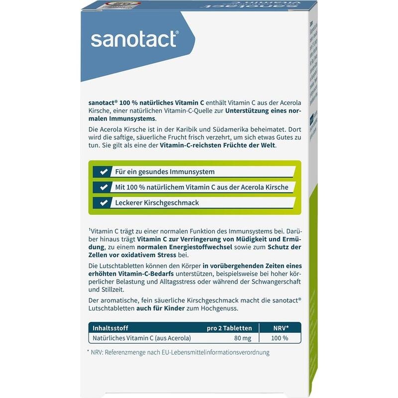 SANOTACT 100% natürliches Vitamin C Lutschtabl.