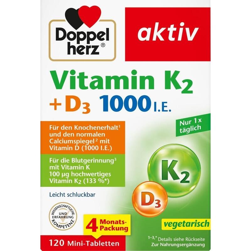 DOPPELHERZ Vitamin K2+D3 1000 I.E. Tabletten