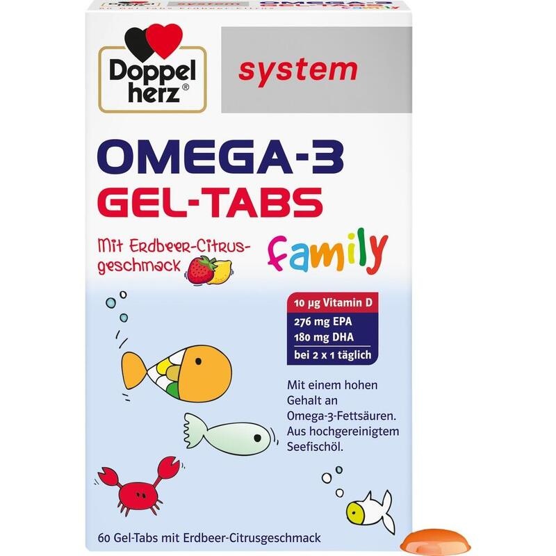 DOPPELHERZ Omega-3 Gel-Tabs family Erdb.Cit.system