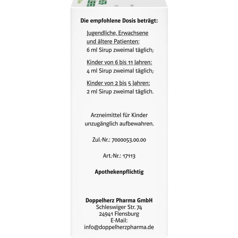 HUSTENLÖSER EFEU DoppelherzPharma 8,25 mg/ml Sirup