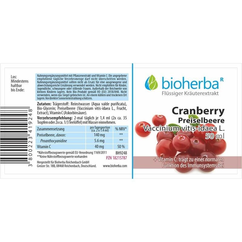 CRANBERRY PREISELBEERE Tinktur