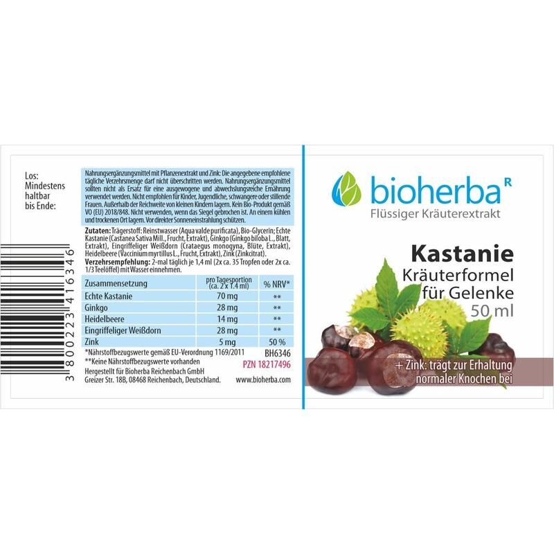 KASTANIE Kräuterformel für Gelenke Tinktur