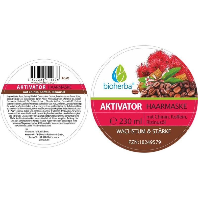 HAARMASKE Aktivator mit Chinin Koffein Rizinusöl