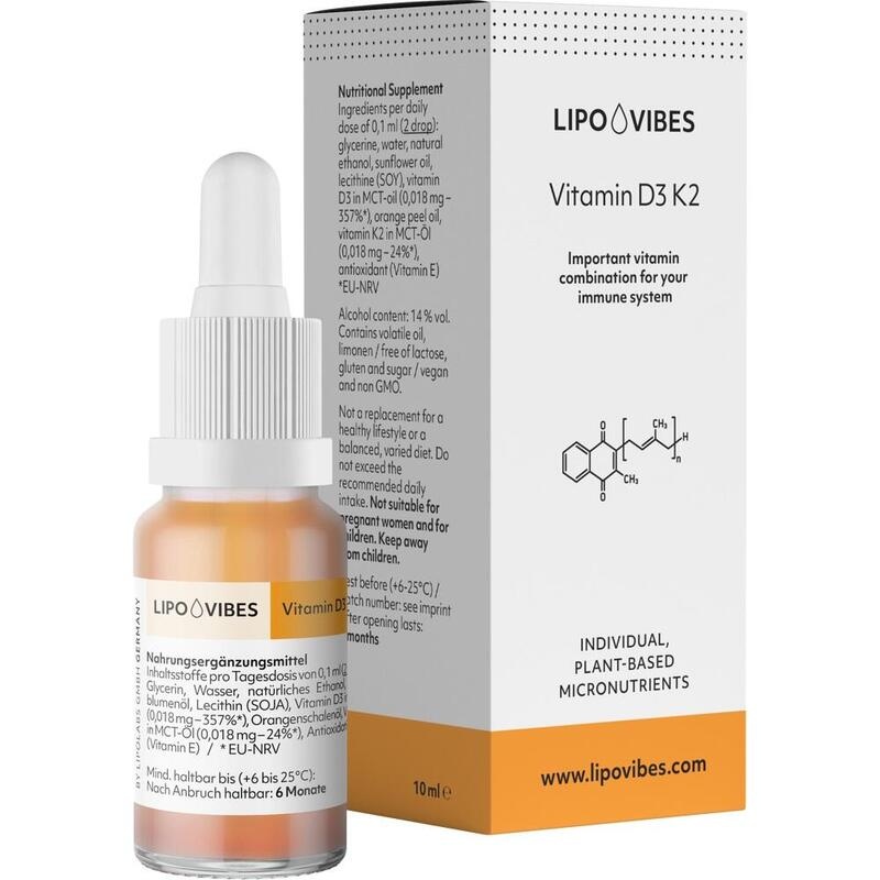 LIPOVIBES Pure Vitamin D3K2 Tropfen zum Einnehmen