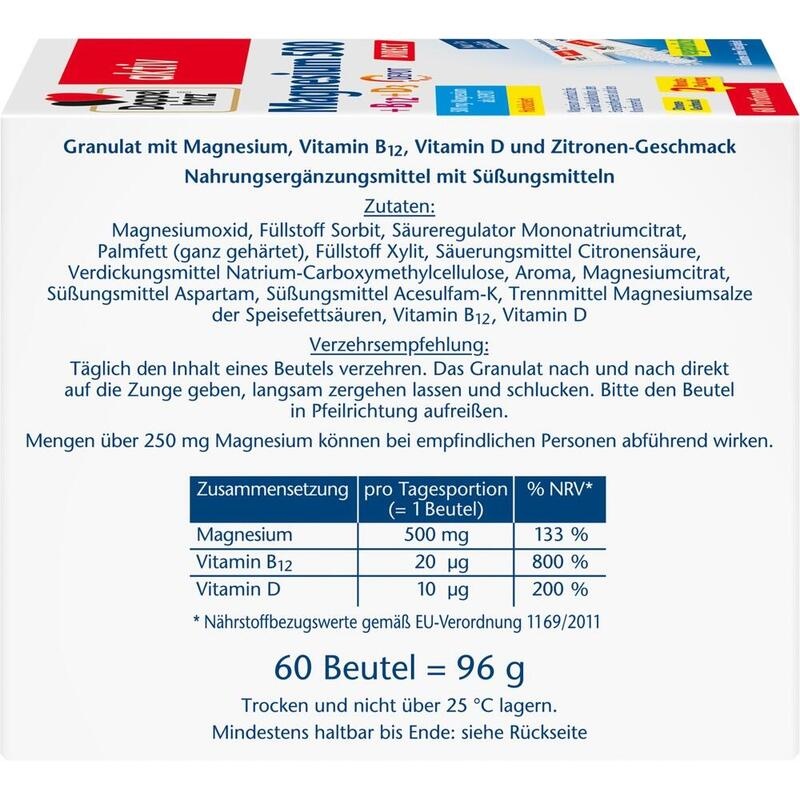 DOPPELHERZ Magnesium 500+B12+D3 Depot DIRECT Pell.